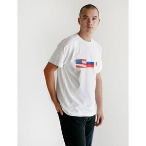 Gosha Rubchinskiy Flag Tshirt Mens Medium USA Russia Japan Cotton Short Sleeve